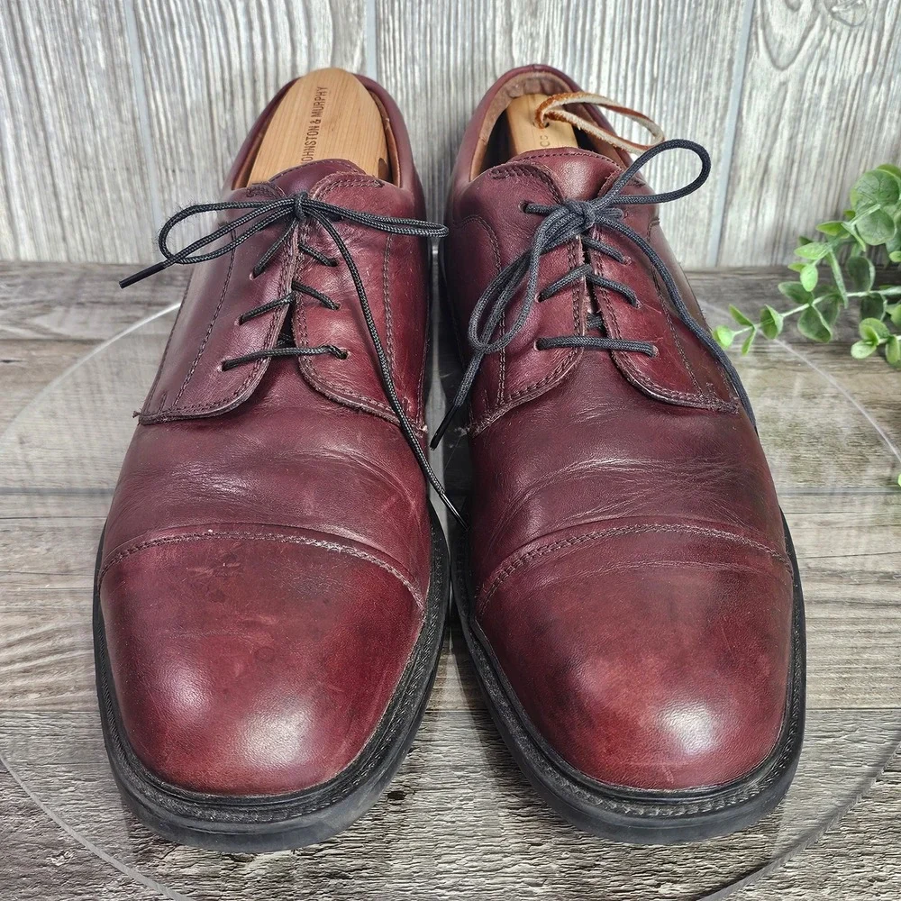 Florsheim Comfortech‎ DM2 Leather Cap Toe Oxford Men's 12M Burgundy Dress Shoes